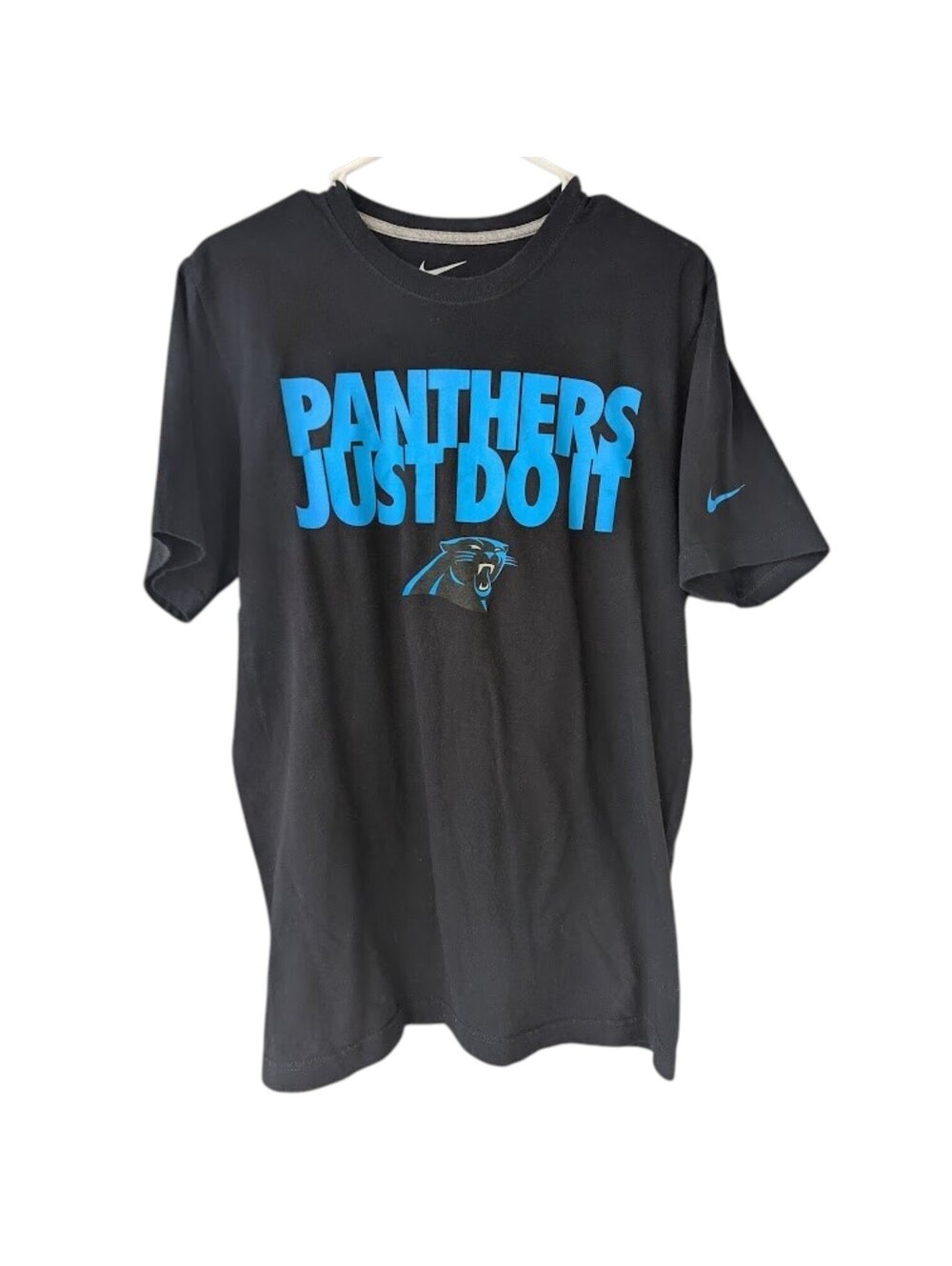 Vintage 2011 Nike Carolina Panthers T-Shirt Mens M Just Do It Swoosh Tee 20x28.5
